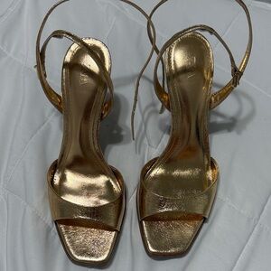 Zara Shimmering Gold Heels